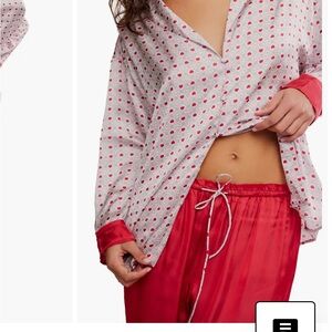 Free People Red and White Polka Dot Pajama Set